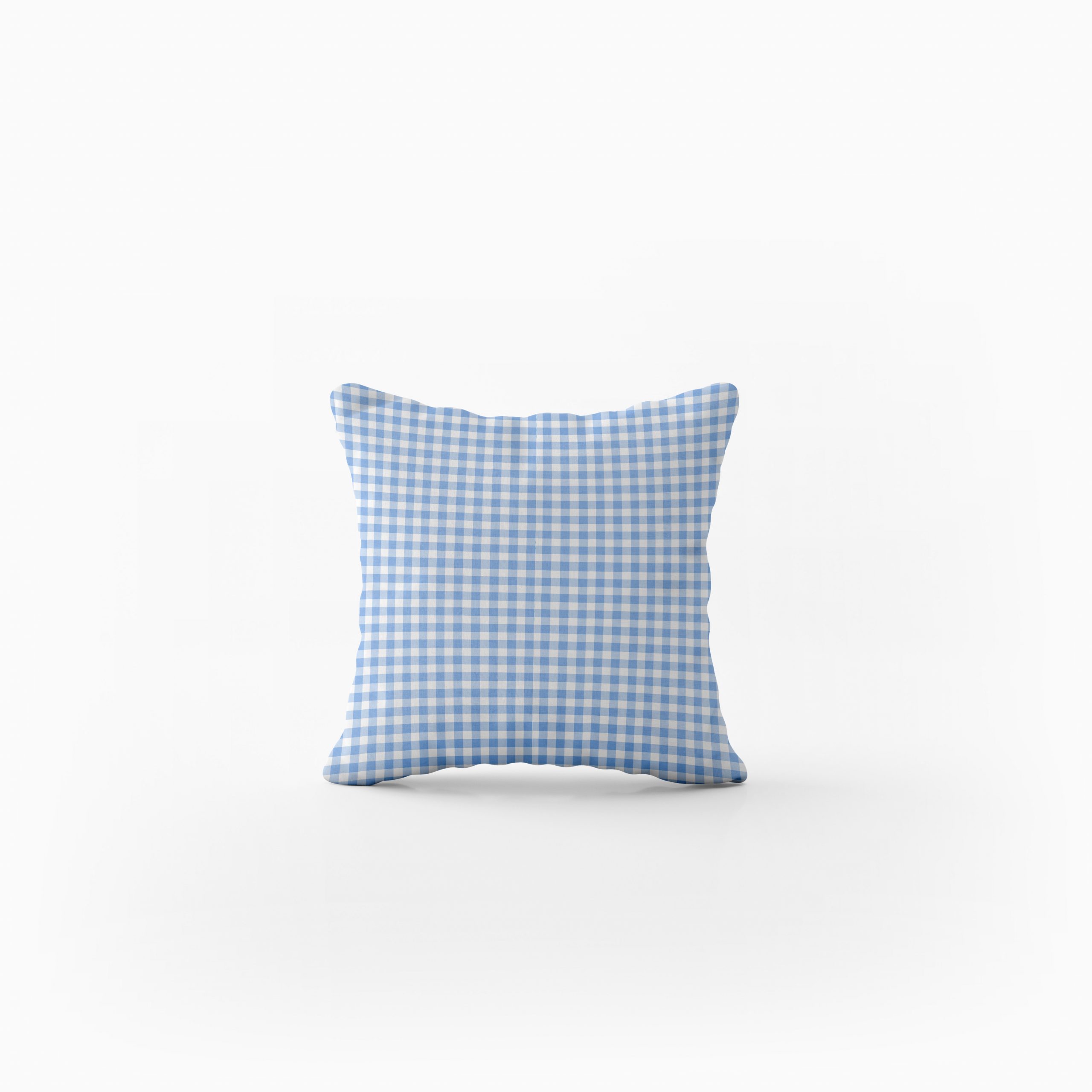 Funda de cojín vichy celeste Funda de cojin vichy celeste
