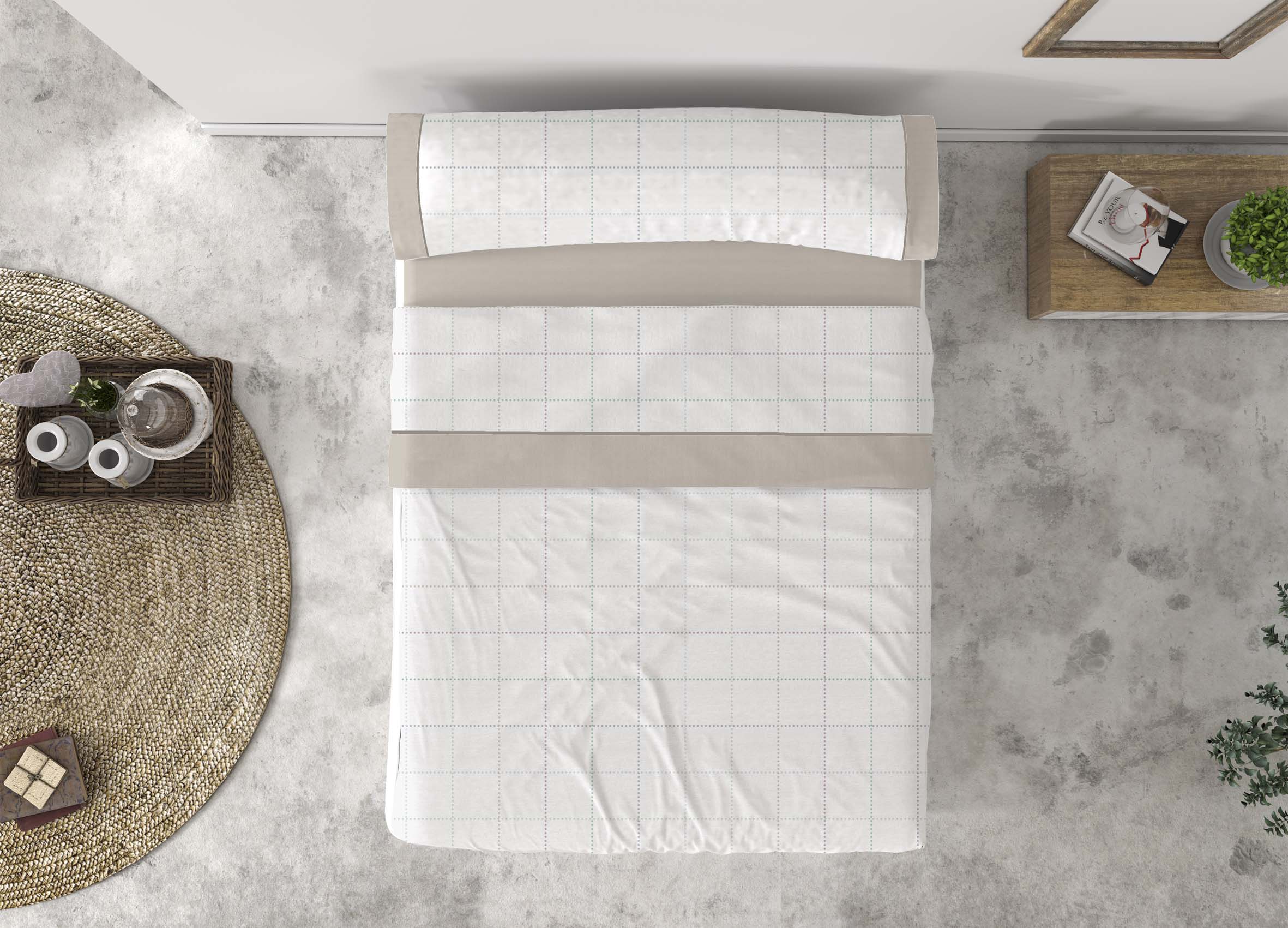 Juego de sábanas Jucar color beige Juego de sábanas Jucar color beige