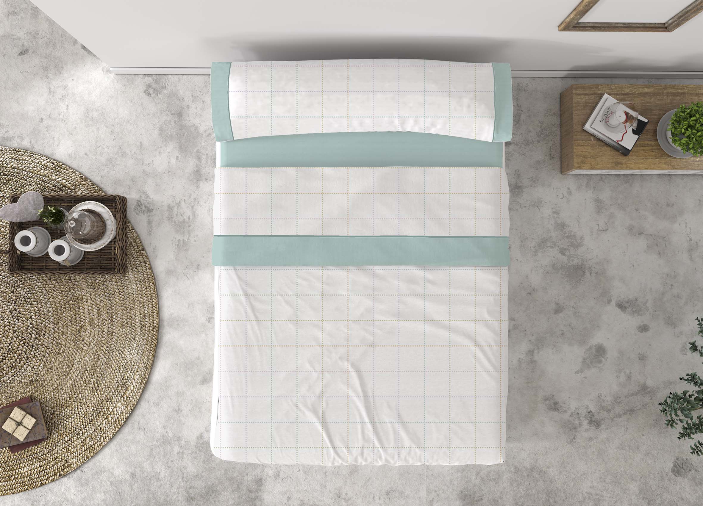 Juego de sábanas Jucar color azul Juego de sábanas Jucar color azul